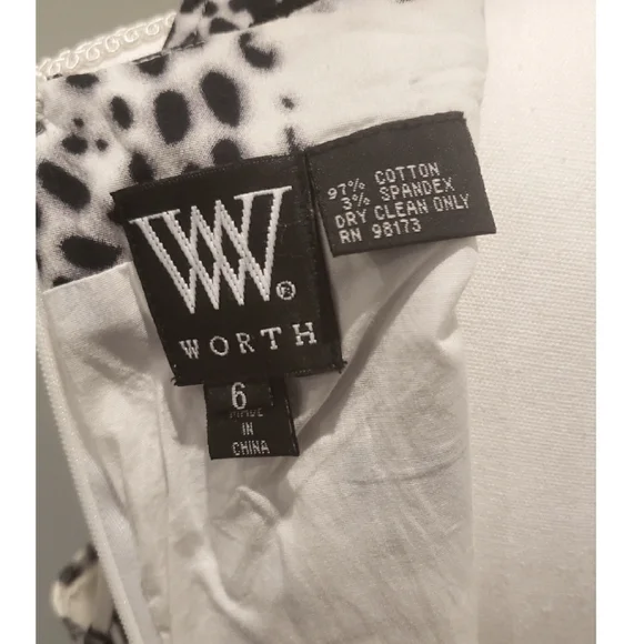 Worth Black&White Dress Size 6 - Picture 6 of 8